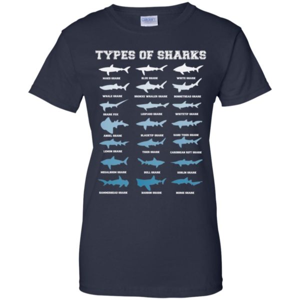 21 Types of Sharks Marine Biology Shirt Product Photo
