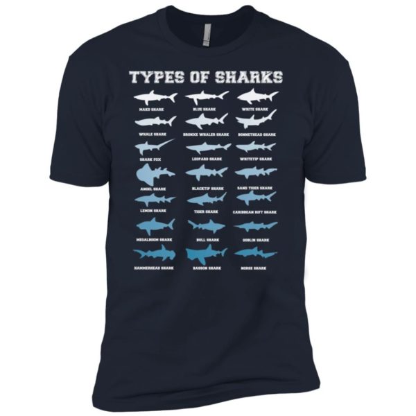21 Types of Sharks Marine Biology Shirt Product Photo