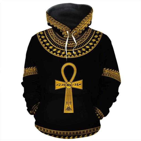 African Ankh Egypt 3D All Over Hoodie 3D Hoodie Black S