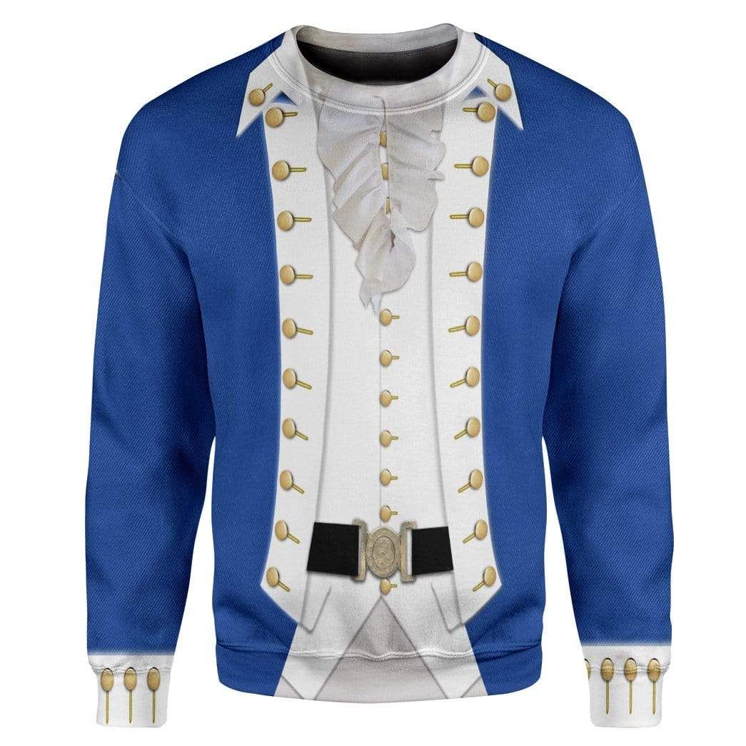 Alexander Hamilton Apparel Cosplay 3D All Over Print Shirt Style: 3D Sweatshirt, Color: Royal