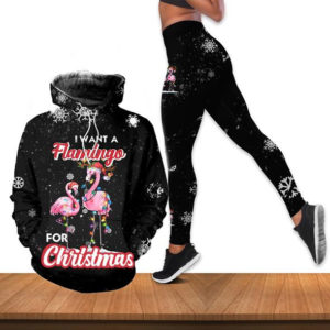 All I Want Flamingo For Christmas All Over Print 3D Leggings product photo 2