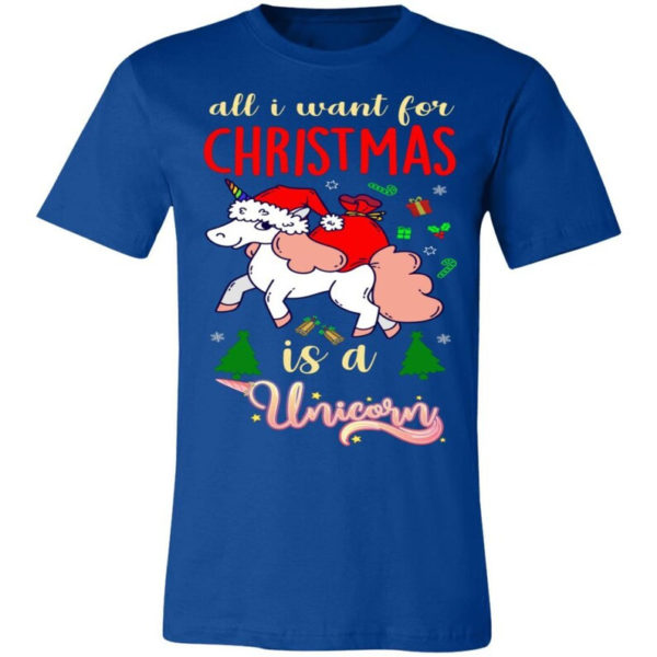 All I Want For Christmas Is Unicorn T-Shirt Unisex T-Shirt Royal S