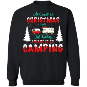 All I Want For Christmas Is You, Just Kidding I Want To Go Camping Christmas Sweatshirt Sweatshirt Black S