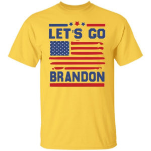 American Flag Let's Go Brandon T-shirt Unisex T-Shirt Yellow S