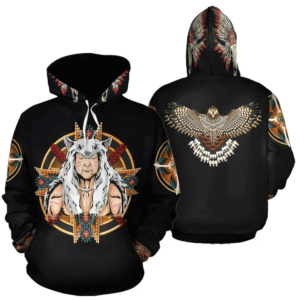 Ancient Treasures Native American Wild Eagle ​3D All Over Print Hoodie 3D Hoodie Black S