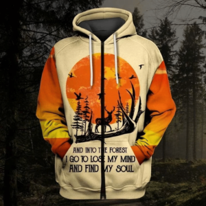 And Into The Forest I Go To Lose My Mind And Find My Soul 3D Printed Shirt 3D Zip Hoodie Orange S