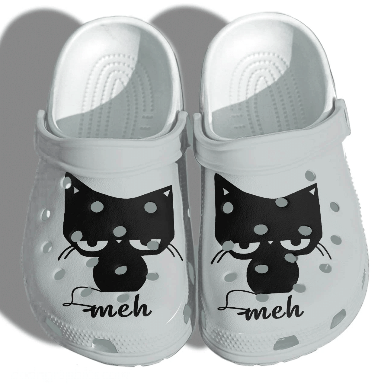 Angry Black Cat Meh Meh Unisex Clog Shoes Clog Shoes White W6/M4 (EU36)