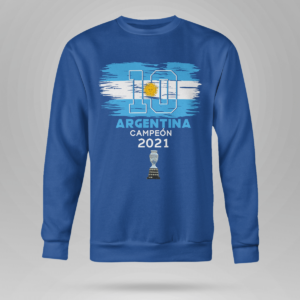 Argentina Champions, Lionel Messi Champions Copa America 2021 Shirt Crewneck Sweatshirt Royal Blue S
