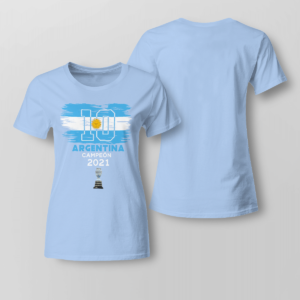 Argentina Champions, Lionel Messi Champions Copa America 2021 Shirt Ladies T-shirt Light Blue XS