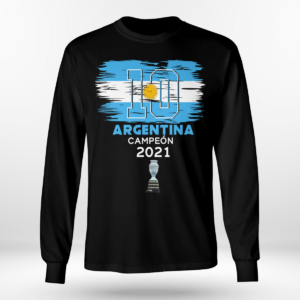 Argentina Champions, Lionel Messi Champions Copa America 2021 Shirt Long Sleeve Tee Black S