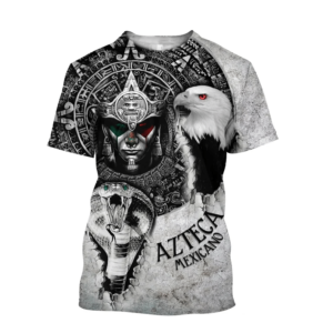 Azteca Mexicano 3D All Over Printed T-Shirt 3D T-Shirt Black S