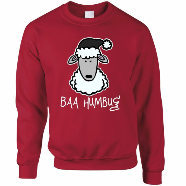 Baa Humbug Sheep Christmas sweatshirt Sheep Santa Christmas Sweatshirt Red S