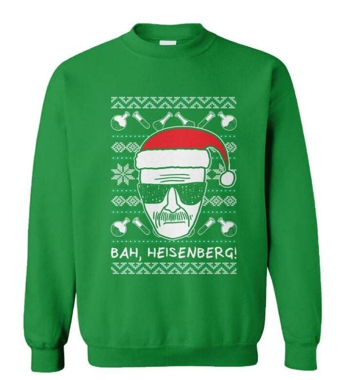 Bah Heisenberg Christmas Sweatshirt Style: AOP Sweater, Color: Green