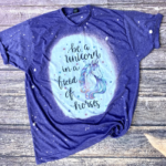 Be A Unicorn In A Field Of Horses Unicorn Bleached Shirt Bleached T-Shirt Purple XS