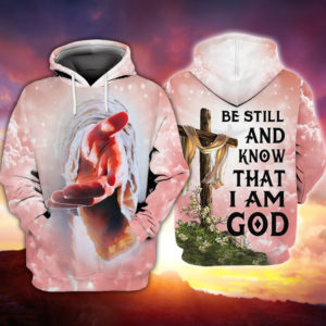 Be Still And Know I Am God Jesus Cross All Over Print 3D Shirt 3D Hoodie Pink S