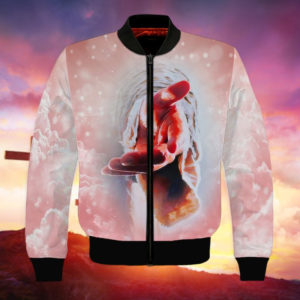 Be Still And Know I Am God Jesus Cross All Over Print 3D Shirt Bomber Jacker Pink S