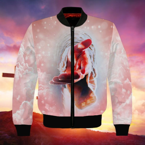 Be Still And Know I Am God Jesus Cross All Over Print 3D Shirt Bomber Jacker Pink S