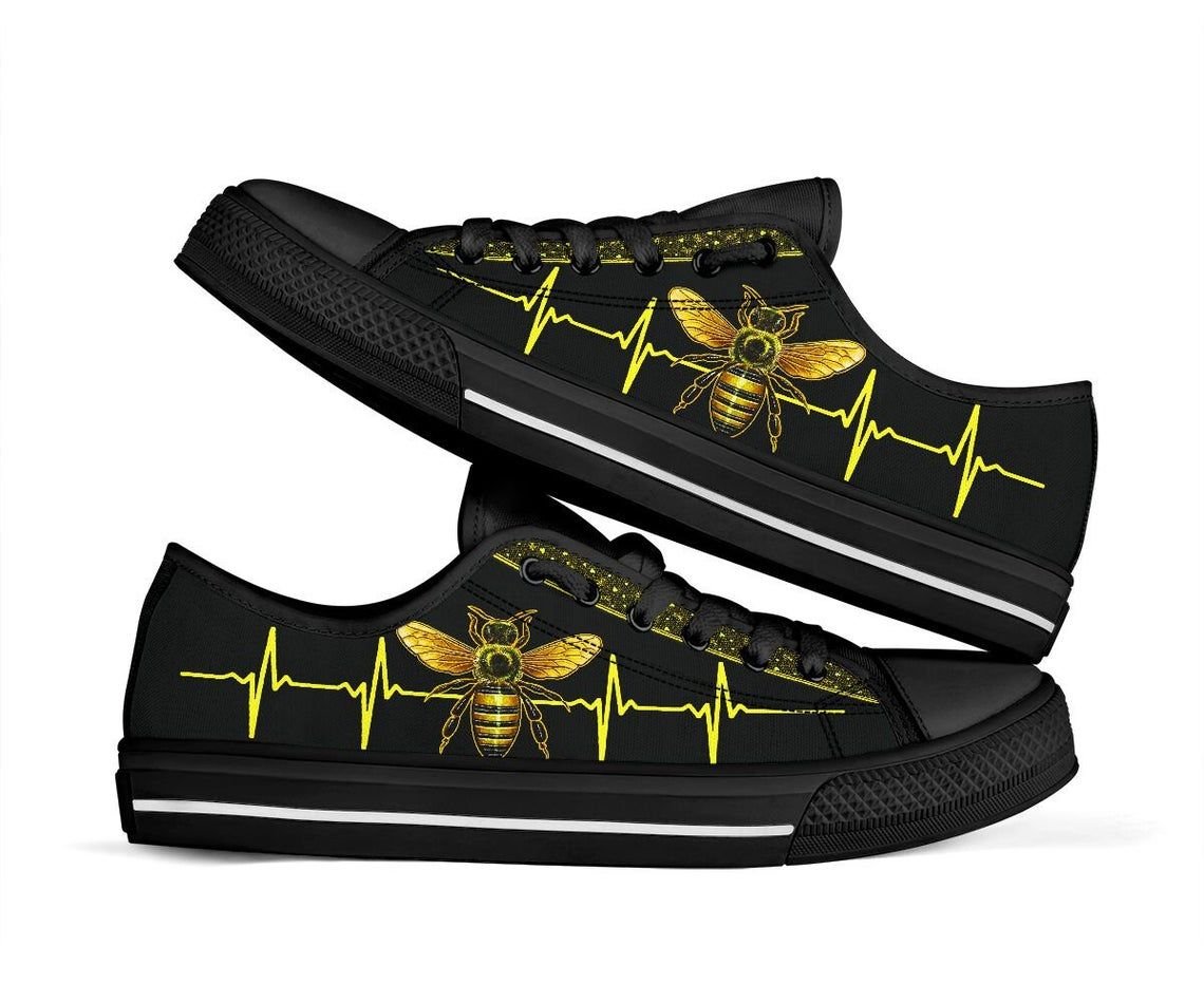 Beekeepers, Bee Heartbeat Low Top Shoes Men & Women Style: Men's Shoes, Color: Black