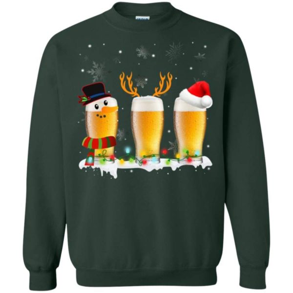 Beer Party Christmas Funny Reindeer Beer Lover Sweatshirt Sweatshirt Forest Green S