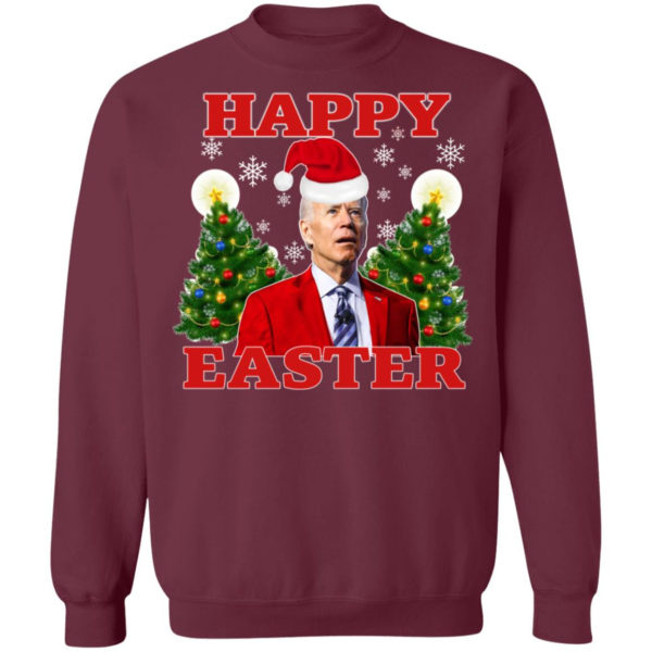 Biden Happy Easter Christmas Sweatshirt Christmas Sweatshirt Maroon S