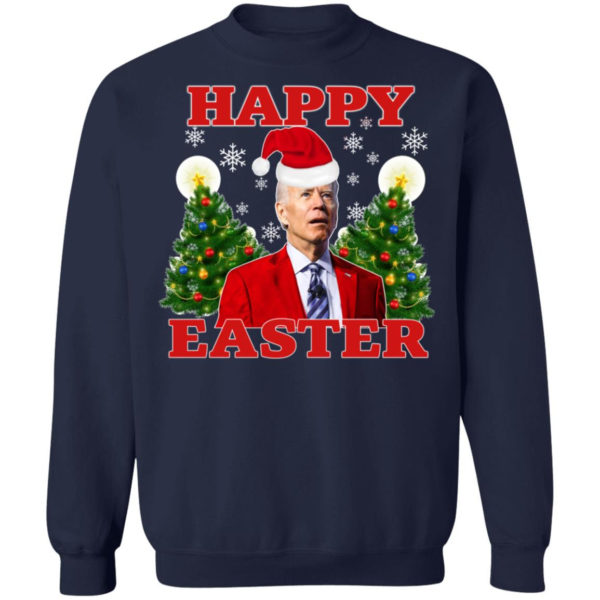 Biden Happy Easter Christmas Sweatshirt Christmas Sweatshirt Navy S