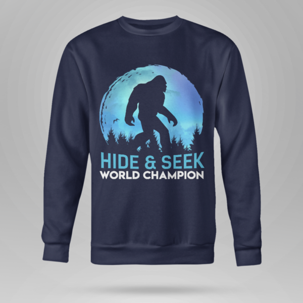 Bigfoot Hide and Seek Champion Shirt Crewneck Sweatshirt Navy S