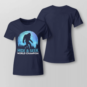 Bigfoot Hide and Seek Champion Shirt Ladies T-shirt Navy XS