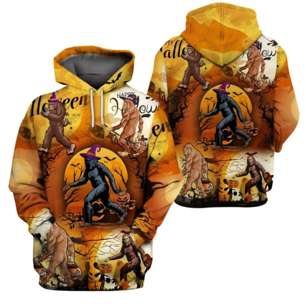 Bigfoot Witch Halloween Costume 3D All Over Print Shirt 3D Hoodie Orange S