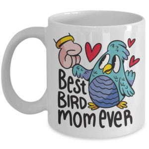 Bird Mom Mug Best Bird Mom Ever Sweet Heart Coffee Mug Mug 11oz White One Size