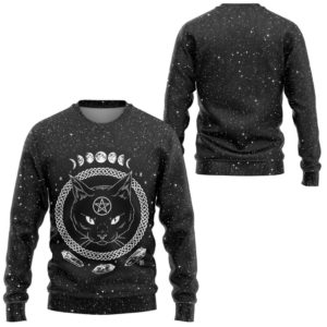 Black Cat Gothic Wiccan 3D Full Print Shirt 3D Sweatshirt Black S