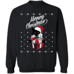 Black Meowy Santa Big Gift Christmas Sweatshirt Sweatshirt Black S