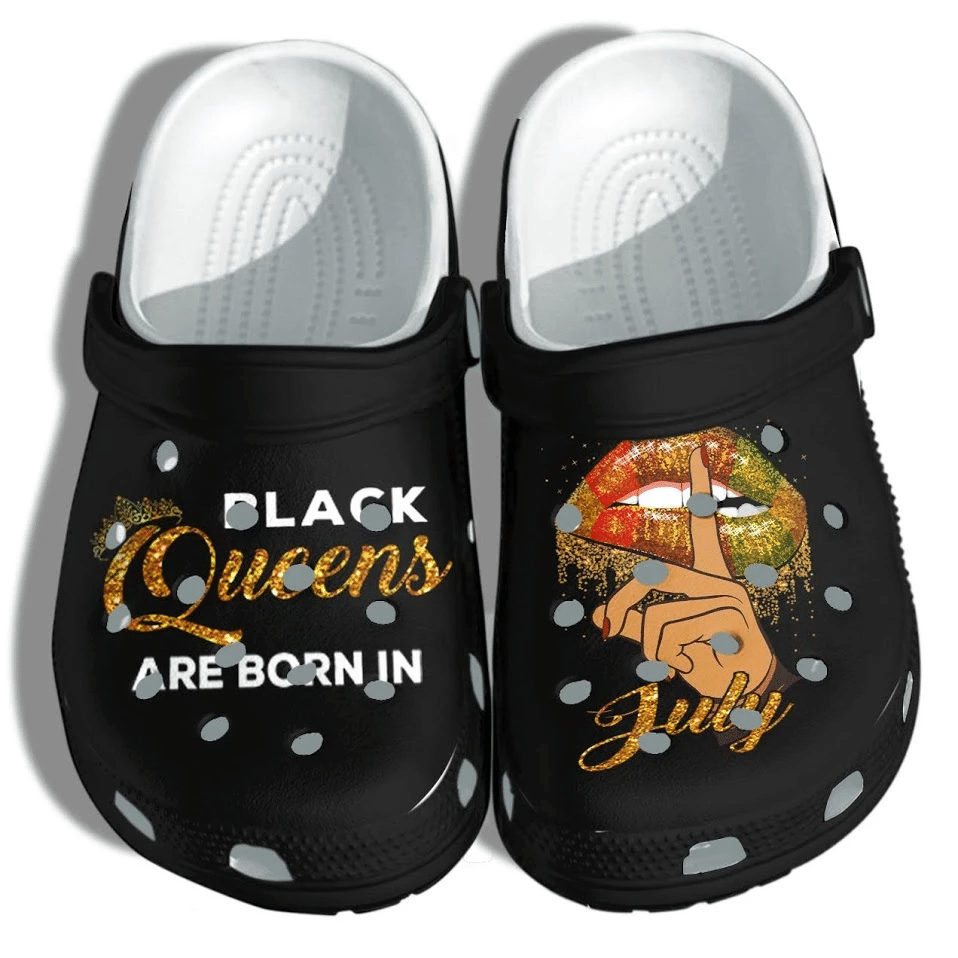 Black Queen Are Born In October, November, December Personalized Unisex Clog Shoes Clog Shoes Black W6/M4 (EU36)
