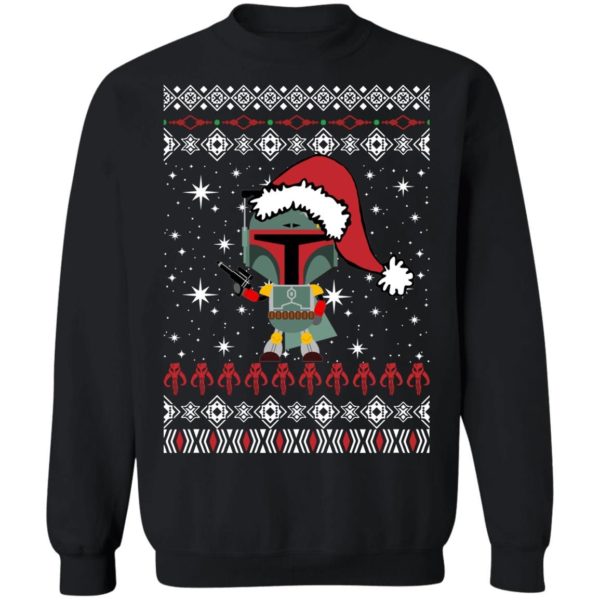 Boba Fett Santa Star Wars Christmas Sweatshirt Sweatshirt Black S
