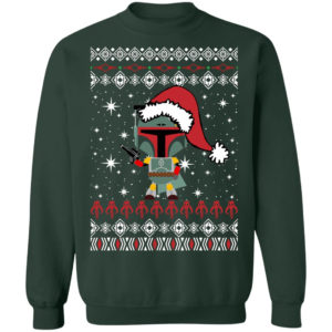 Boba Fett Santa Star Wars Christmas Sweatshirt Sweatshirt Forest Green S