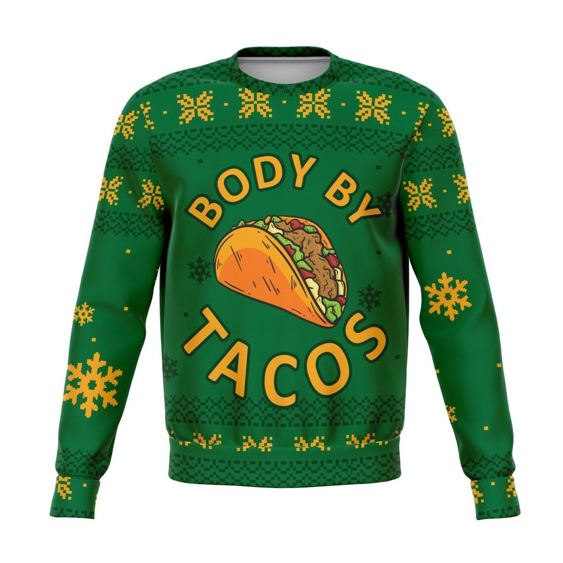 Body By Tacos 3D All Over Print Christmas Sweater Style: AOP Sweater, Color: Green