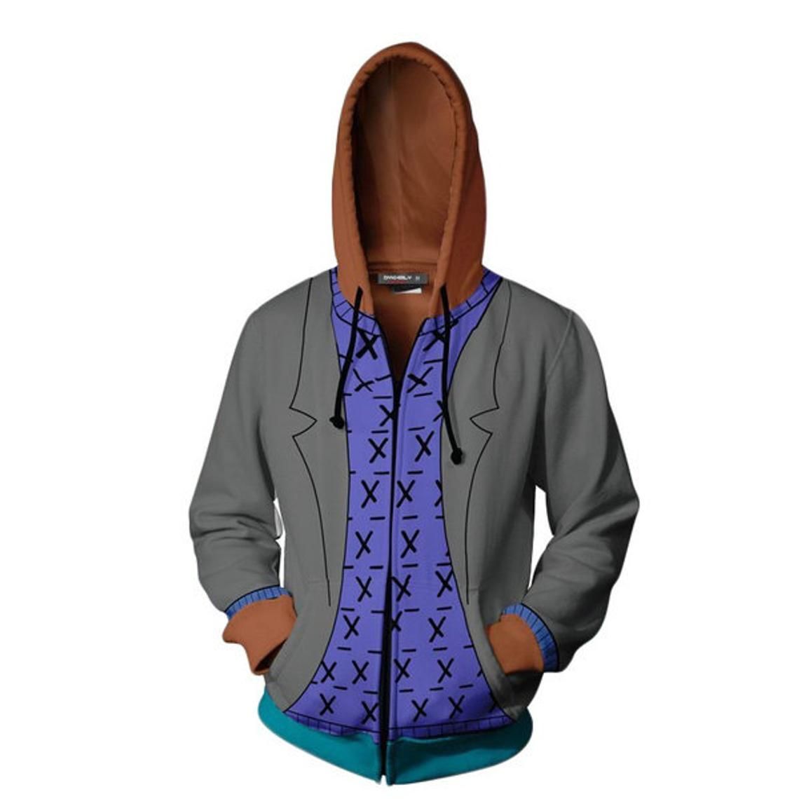 BoJack Horseman Cosplay Costume 3D Hoodies Style: 3D Zip Hoodie, Color: Grey