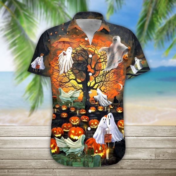 Boo Halloween Pumpkin Hawaiian Shirt product photo 1