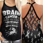 Brain Cancer Awareness Criss Cross Tank Top Criss Cross Tank Top Black S