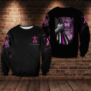 Breast Cancer Awareness Don't Be Afraid Jesus All Over Print 3D Hoodie 3D Sweatshirt Black S