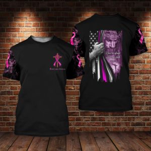 Breast Cancer Awareness Don't Be Afraid Jesus All Over Print 3D Hoodie 3D T-Shirt Black S