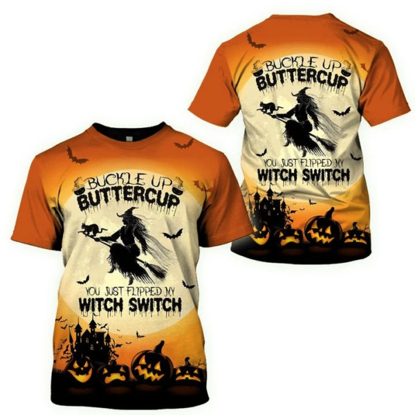 Buckle Up Buttercup Halloween Costume 3D Fullprint Shirt 3D T-Shirt Orange S