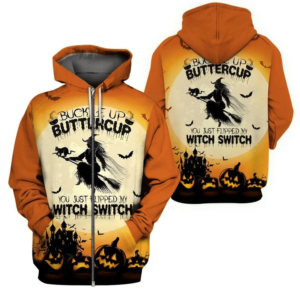 Buckle Up Buttercup Halloween Costume 3D Fullprint Shirt 3D Zip Hoodie Orange S