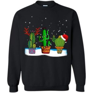 Cactus Christmas Watercolor Cactus Lover Christmas Sweatshirt Sweatshirt Black S