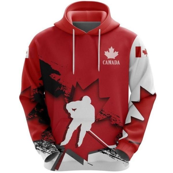 Canada Hockey Red 3D All Over Print Hoodie | Sweatshirt | T Shirt Product Photo