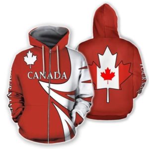 Canada Maple Flag Red 3D Hoodie Product Photo