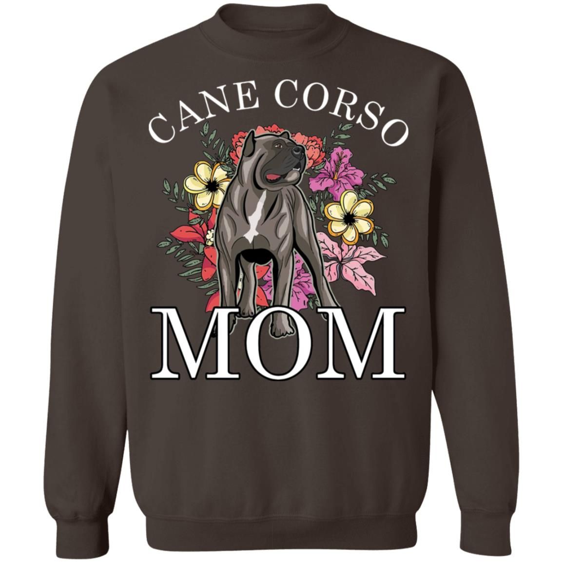 Cane Corso Mom Christmas Sweatshirt Style: Sweatshirt, Color: Dark Chocolate