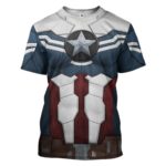 Captain America Cosplay Custom 3D All Over Print 3D T-Shirt Navy S