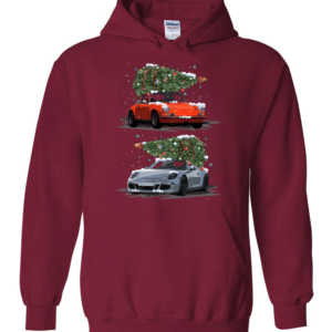 Carrying Christmas Trees Car Lover Christmas Hoodie Sweatshirt Hoodie Cardinal Red S