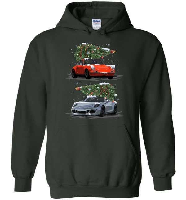Carrying Christmas Trees Car Lover Christmas Hoodie Sweatshirt Hoodie Forest Green S