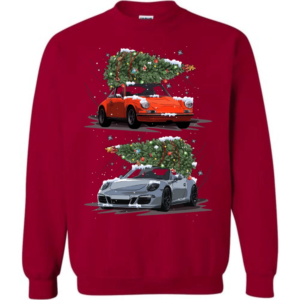 Carrying Christmas Trees Car Lover Christmas Hoodie Sweatshirt Sweatshirt Cardinal Red S